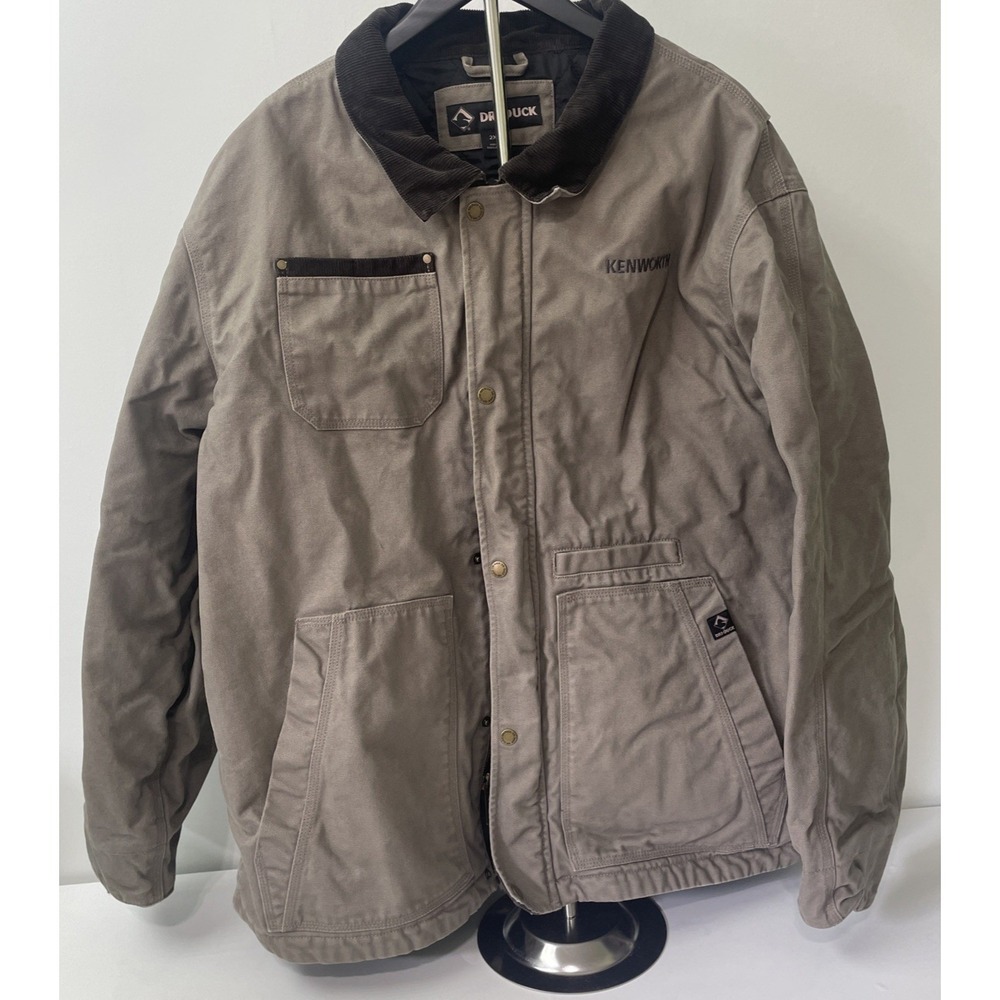 Dri Duck Canvas Work Jacket Mens 2XL Gray‎ Good Kenworth Embroidered Cheyenne
